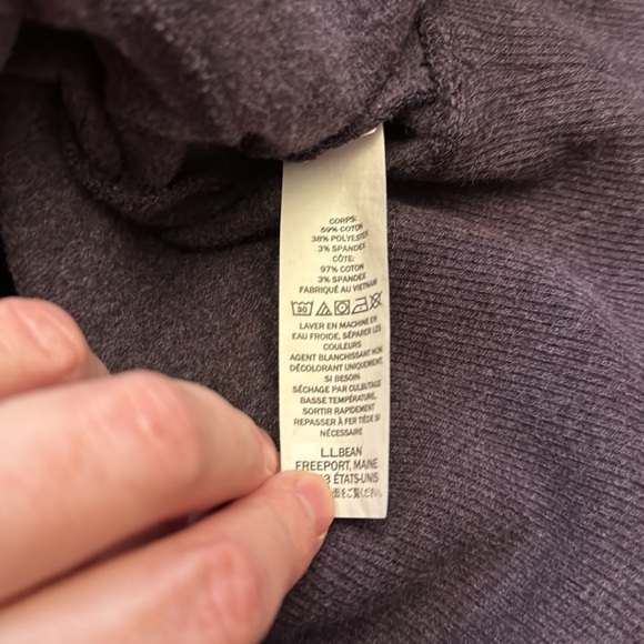 LL Bean plum colored cowl neck sweatshirt size SP - Picture 4 of 4